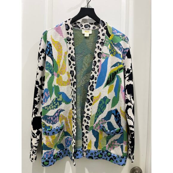 Anthropologie Maeve Multicolor Savannah Contrast Cardigan Sz XS - Picture 2 of 9